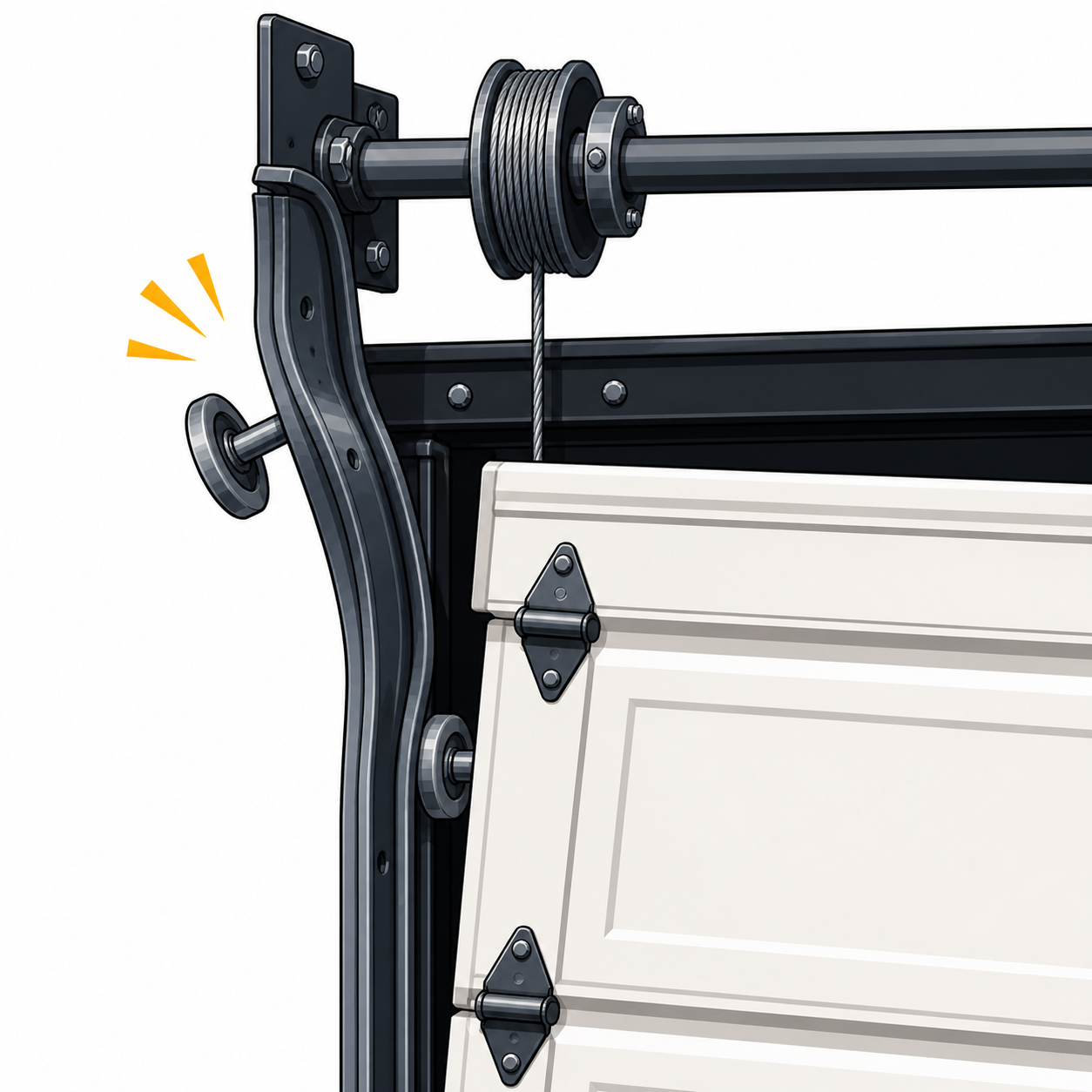Garage door off track with bent rails